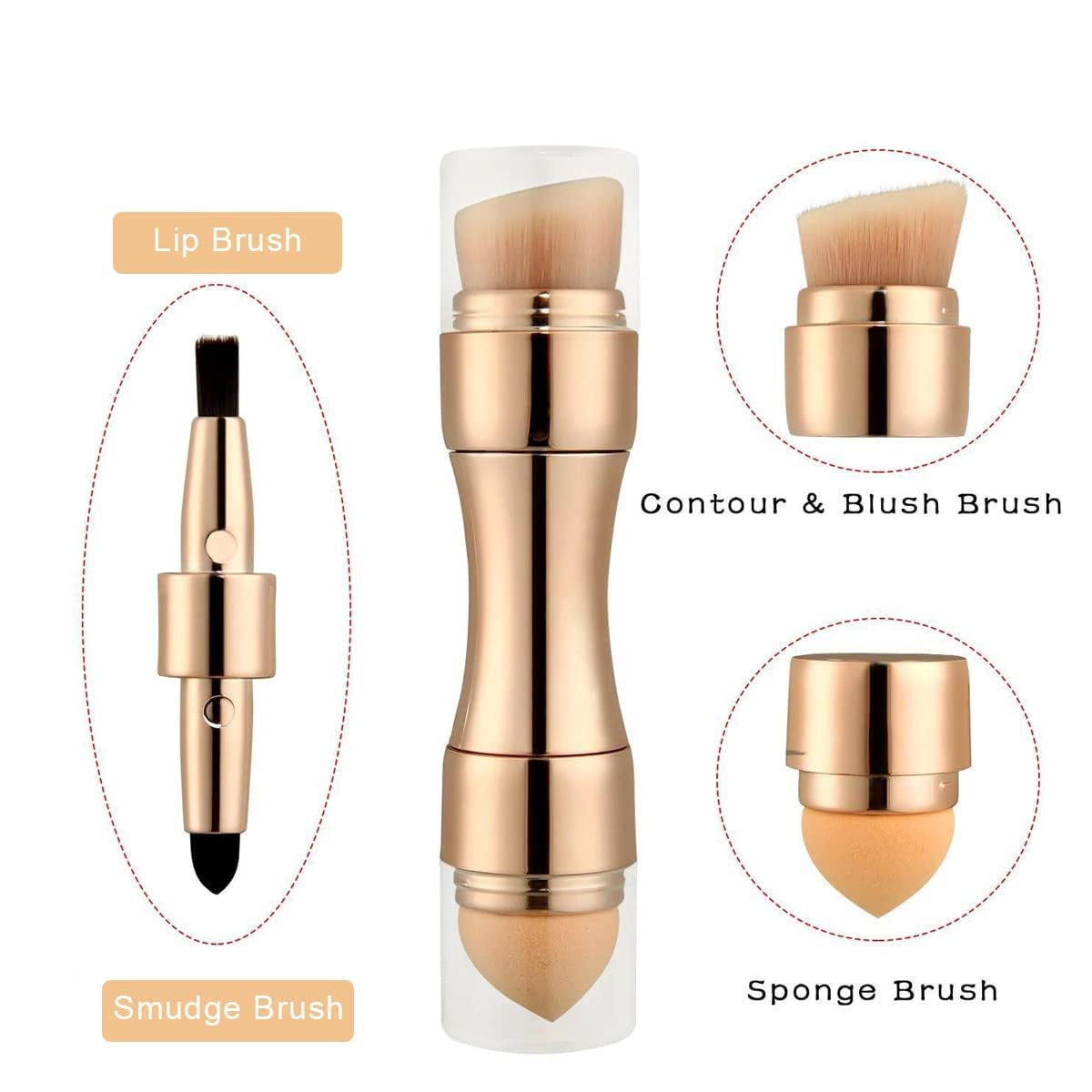 Portable 4 in 1 Makeup Brush |