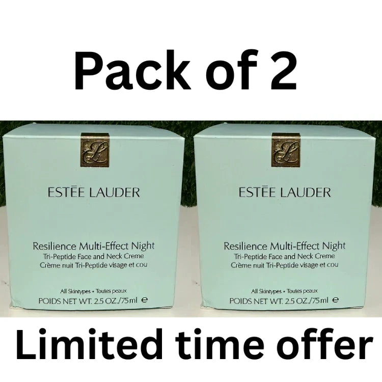 2PC Estee Lauder Resilience Multi-Effect Night Tri-Peptide Face&Neck Cream 2.5oz
