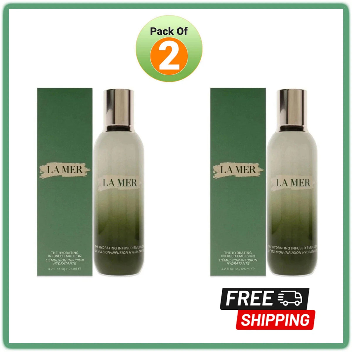 (2X) LA MER The Hydrating Infused Emulsion - 4.2fl. oz / 125ml - New