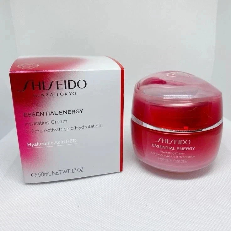 New Shiseido Essential Energy Hydrating Cream 1.7 oz / 50mL – Hyaluronic Acid – Red