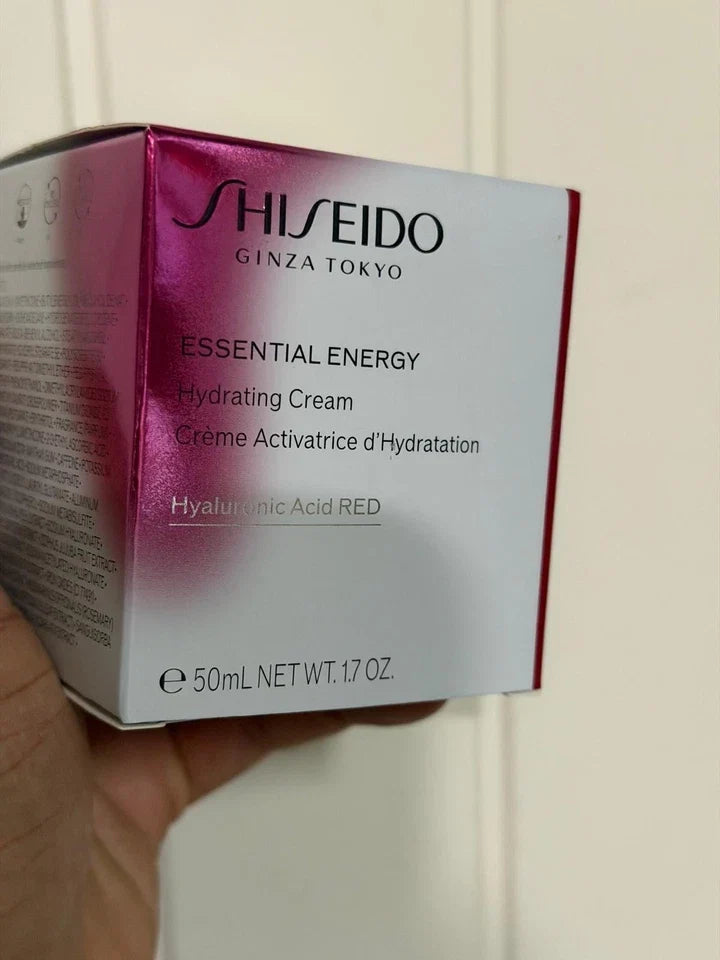 New Shiseido Essential Energy Hydrating Cream 1.7 oz / 50mL – Hyaluronic Acid – Red